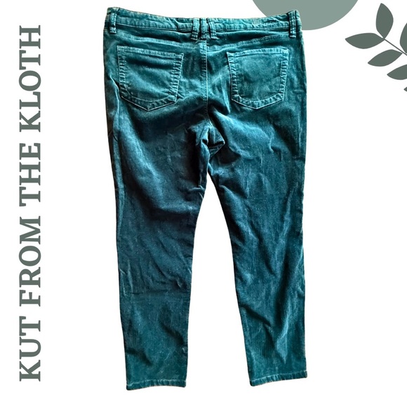 Kut From The Kloth Catherine Corduroy Boyfriend Pants - Jewel Tone Green Size 16 - Picture 4 of 11
